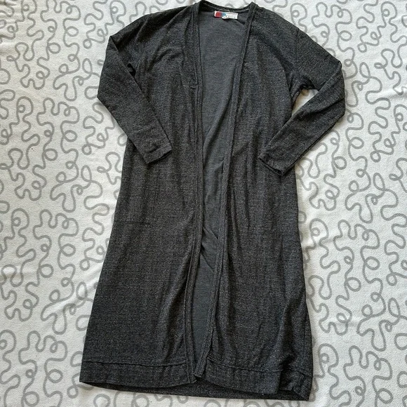 Free People Beach Bicoastal Cardigan Duster Charcoal Gray - Picture 2 of 6